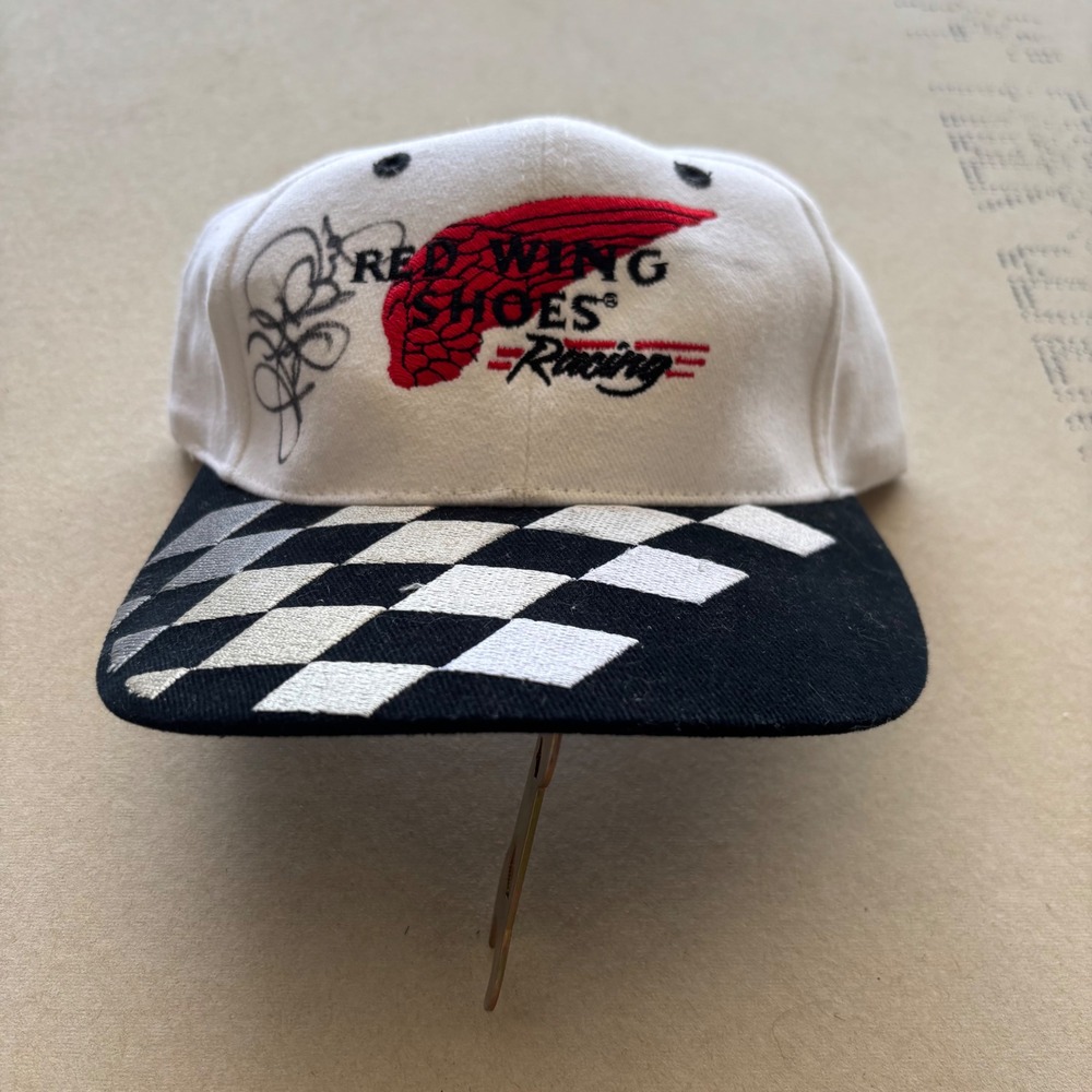 Vintage SIGNED Red Wing Shoes Racing Hat